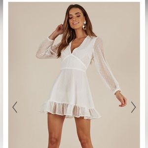 Showpo Classic Crush Dress in White, NWT